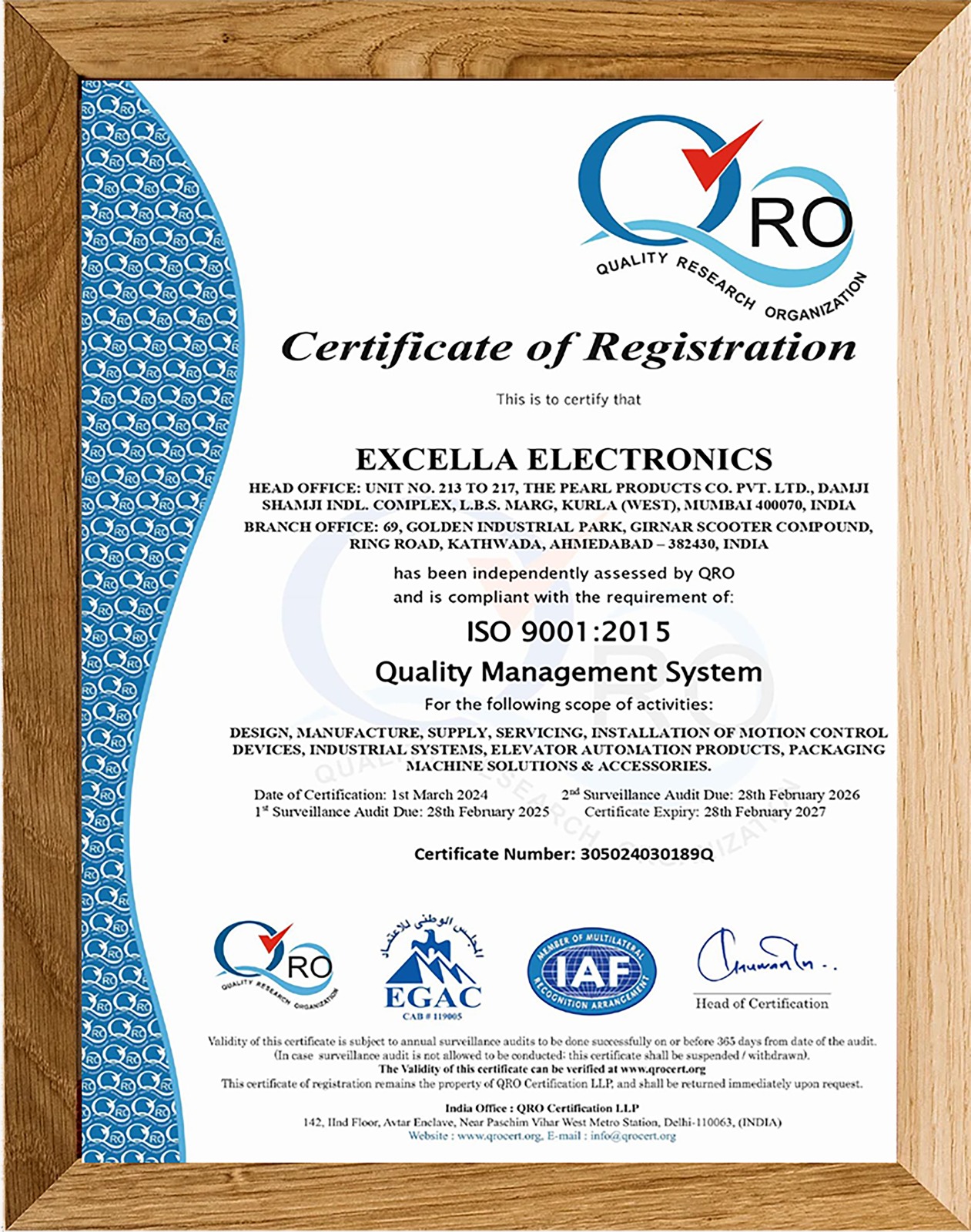 Certifications excella